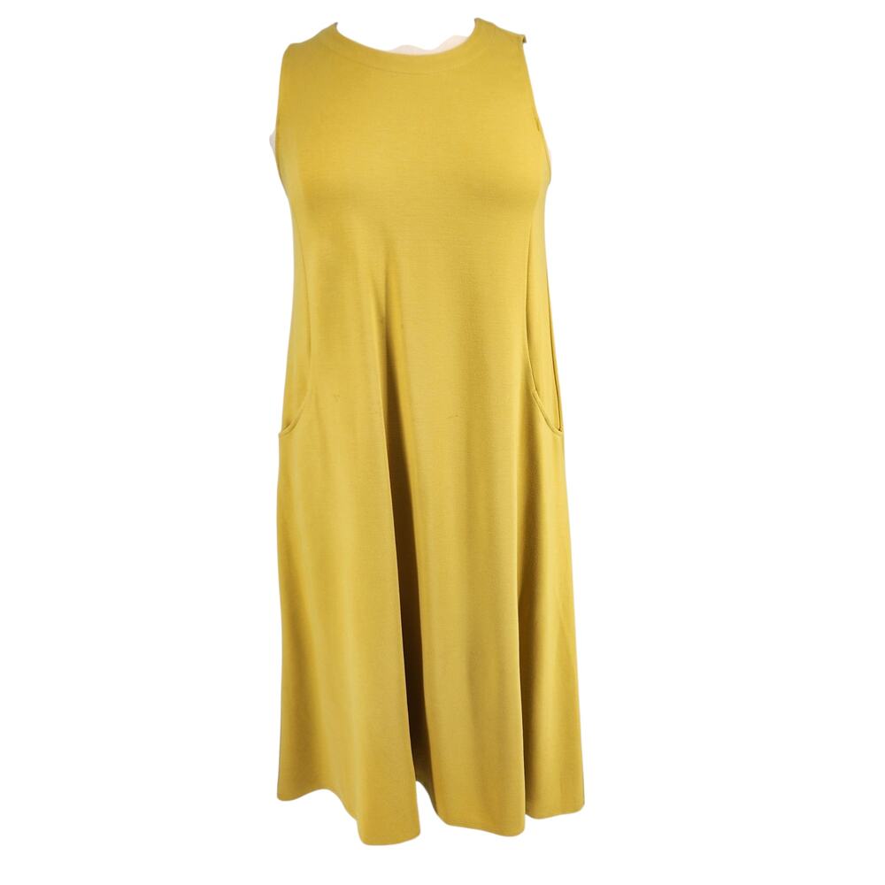 J.Jill Wearever Collection Dress – Mustard Yellow Knit with Side Pockets